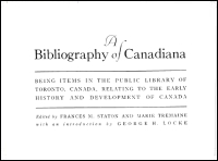 Cover for A A Bibliography of Canadiana
