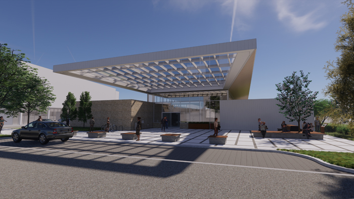Rendering view of the front of the Centennial Branch